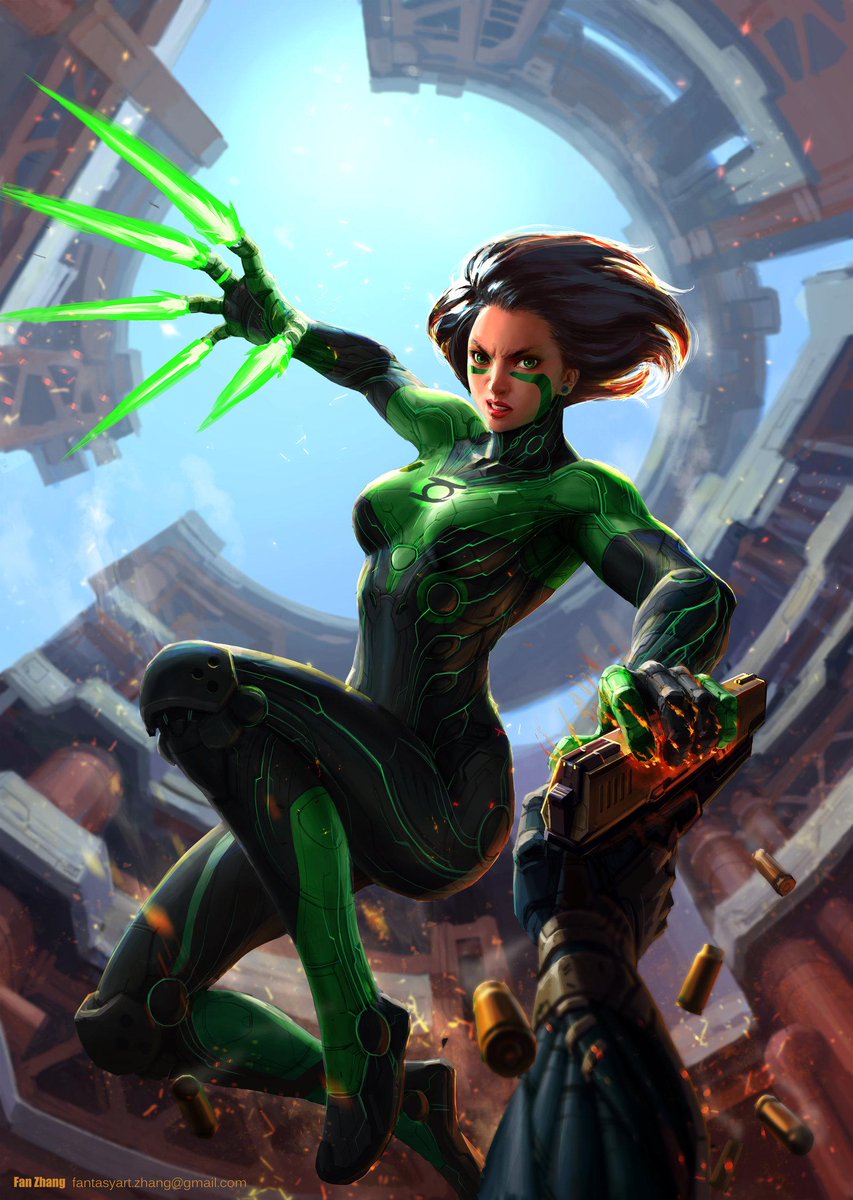 Ulkhror's tweet photo. Battle angel #Alita in #Greenlantern suit by #Icedestroyer. #ComiconChallenge 2015 Entry. http://t.co/lRbJAfZCcU http://t.co/vzuafwfhGI