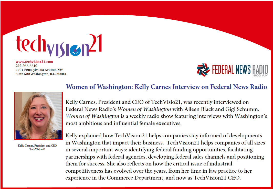 TechVision21's tweet image. Kelly Carnes archived interview  @gschumm @aileen_black  #STEM #TechnologyPolicy #cleantech  federalnewsradio.com/239/3845528/Wo…