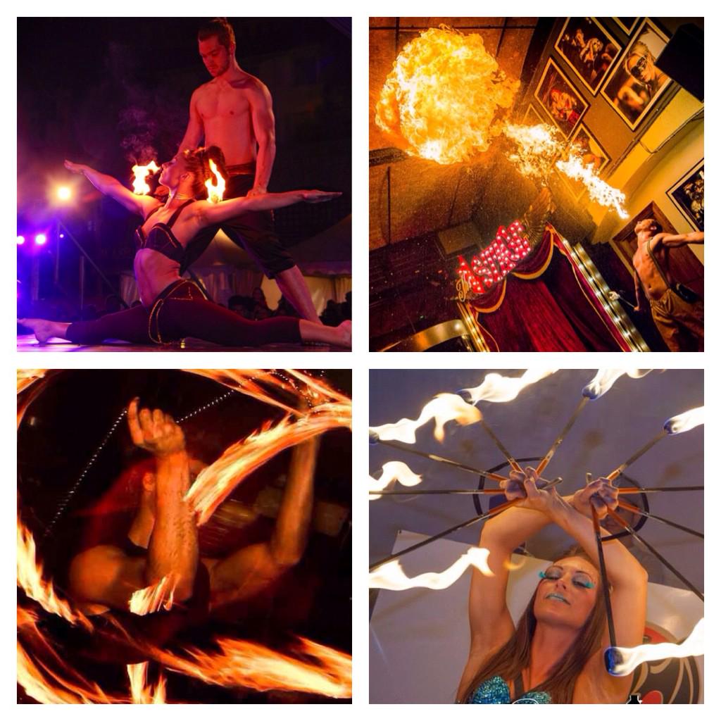 Equilibrium's duo and solo fire performances are sure to heat things up for your event #fire #circus #dragon #dance