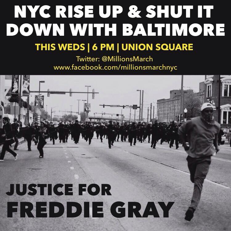 TMOCNYC's tweet photo. We'll be @ northwest corner of Union Square 2nite at 6pm.  #TurnUpforBaltimore #FreddieGray https://t.co/HE3DNGYb0E http://t.co/kLZMbEQrGY