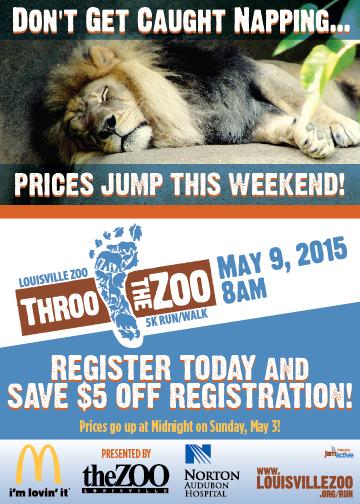JAMActive's tweet photo. If you haven't registered yet for @ThrooTheZoo, do so by Sun at midnight, when prices jump $5! http://t.co/xT2P2psbXZ http://t.co/3NvJhUxuB4