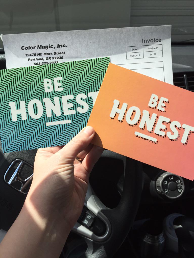 psugd's tweet photo. Renting a plane to drop these all over Portland. Brb. #behonest2015 http://t.co/O1AgoMU9us