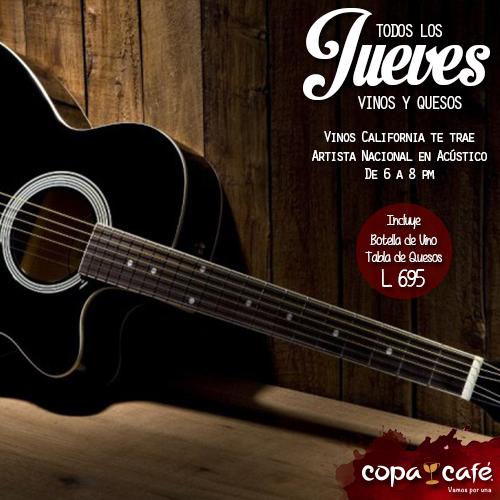 CopaCafeHND's tweet photo. ¡JUEVES! De musica en VIVO, VINOS y QUESOS en #CopaCafe te esperamos a partir de las 6 pm en punto #VamosPorUna http://t.co/pgo1UFjiui