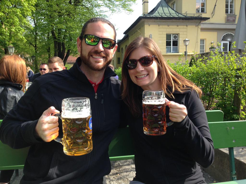 GreatBigGlobe's tweet photo. Cheers from Munich! #Munich #Germany #beer #beergarden #literofbeer #cheers #prost http://t.co/S04qOn1rYc