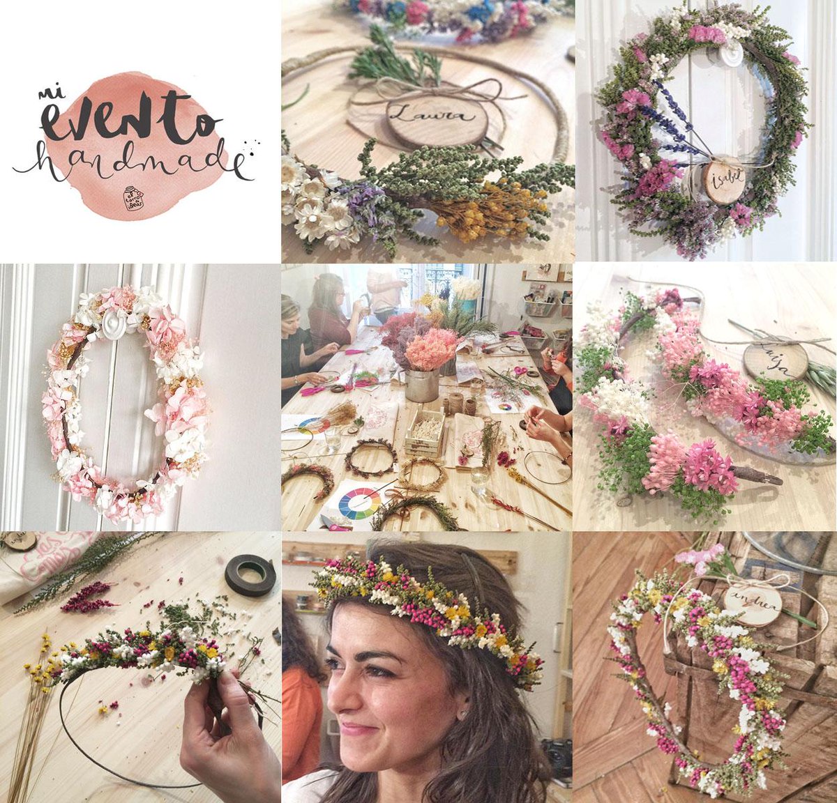 Precioso nuestro taller de hoy de coronas silvestres con <a href="/florescolumpio/">Floresenelcolumpio</a> Inscríbete ya bit.ly/1zqRqPR.