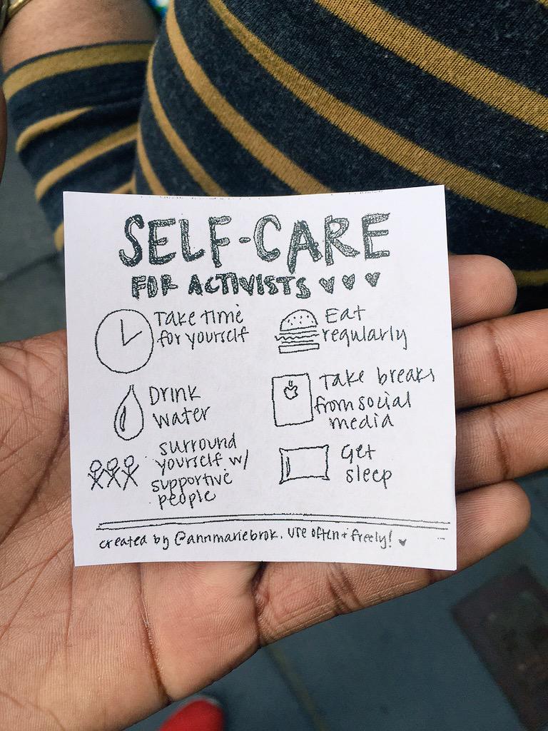 deray's tweet photo. Self-Care for Activists. #BaltimoreUprising http://t.co/QCpfTGjCiI