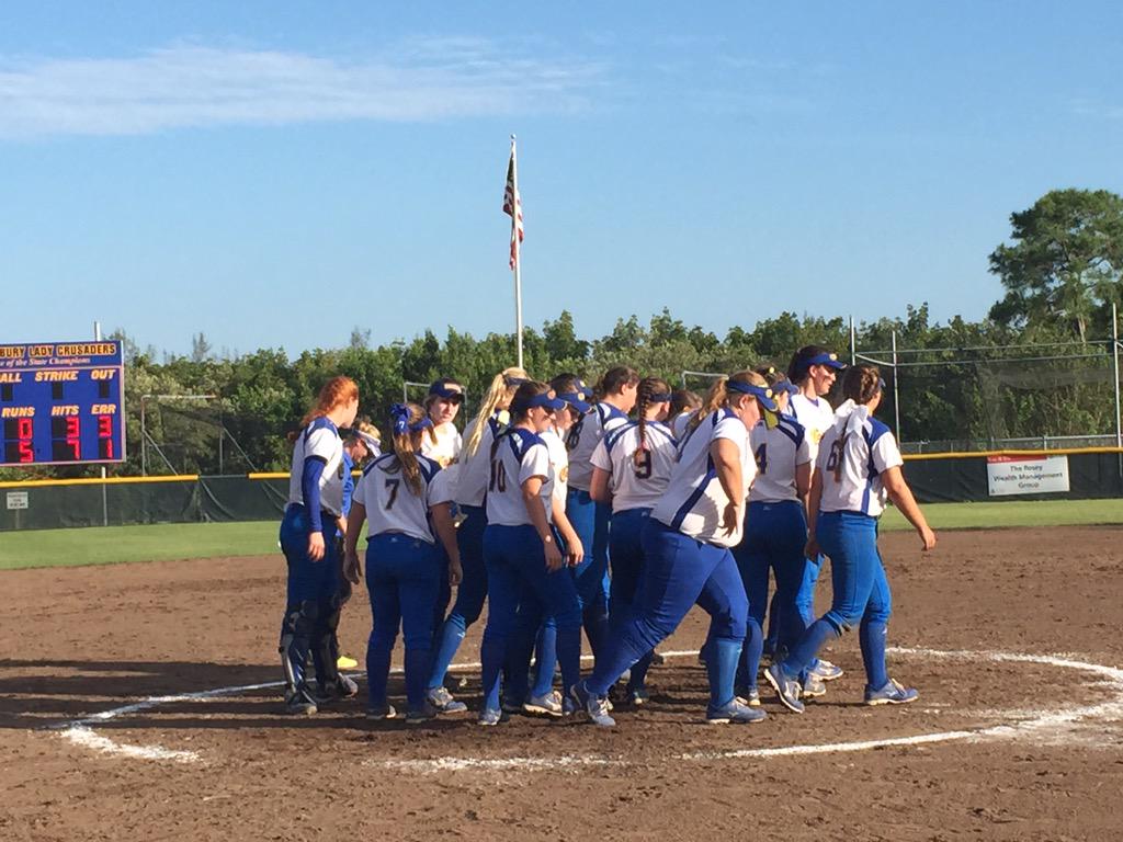 CSFSoftball's tweet photo. That's game! The crusaders take down the wildcats 5-0! We play home at 5 on Friday no matter what. #roadtostates http://t.co/h8XjpXak86