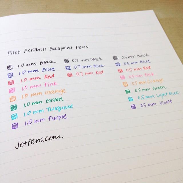 JetPens's tweet photo. #writingsamplewed #pilot #acroball http://t.co/hmlkmiaGNZ http://t.co/apkpKcJjlM http://t.co/Hw3fToY2Kc