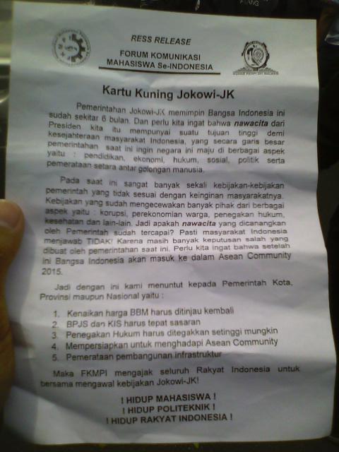 Ini adalah Ress Release yang telah dibuat #munasFKMPIXVImalang #FKMPIBersuara #Aksidamai