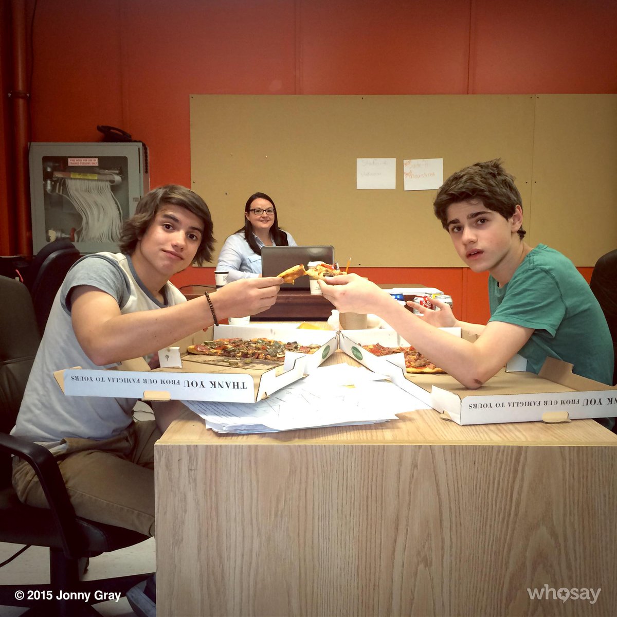 JonnyGrayy's tweet photo. Pizza with the homie in tutoring 😂😂 #greattimes #MaxandShred @JakeGoodman9 http://t.co/7HOKtkdHrV