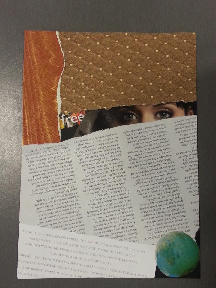 Creative arts collage based on ideas from Kirsten Stephen and Greg Hansen using the face to portray emotion #ACUedu_p