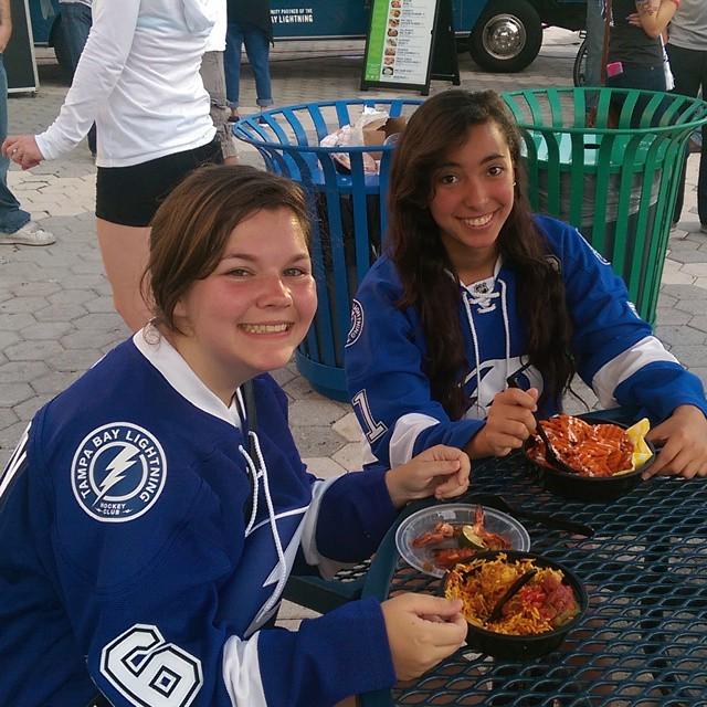 GiveAndGrub's tweet photo. More @tblightning fans helping to #StickItToHunger with us before the puck drops! Why not β¦ http://t.co/uwV4xRKcjU http://t.co/68nHJCe9Kq