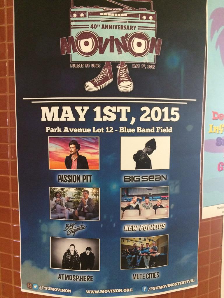 PollockHallsPSU's tweet photo. #MovinOn2015 Friday May 1st. Come check out the music! @PSUgetinvolved http://t.co/tOqndAqnpr