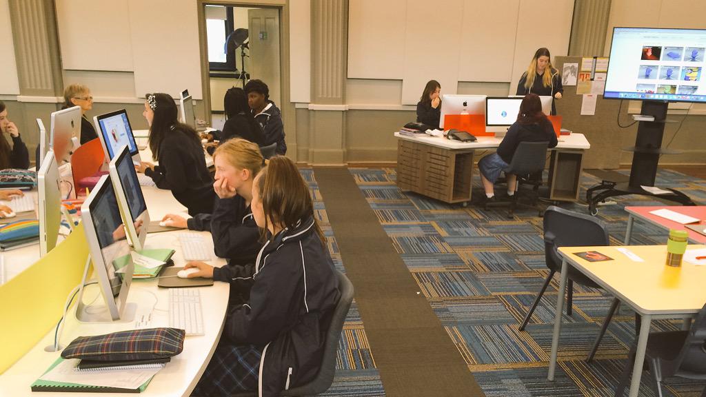 whsHub's tweet photo. Great stuff from yesterday's 3D Print class! “@AlexSemm: GirlsInTechnology 3D Printing session is underway! @whsHub http://t.co/OmLzp8dpng”