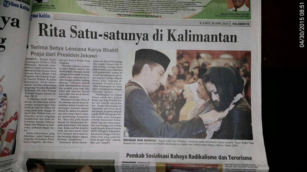 Prestasi Bunda Rita memang keren...!!!! Selamat ya bunda atas prestasinya..jayalah Kutai Kartanegara..