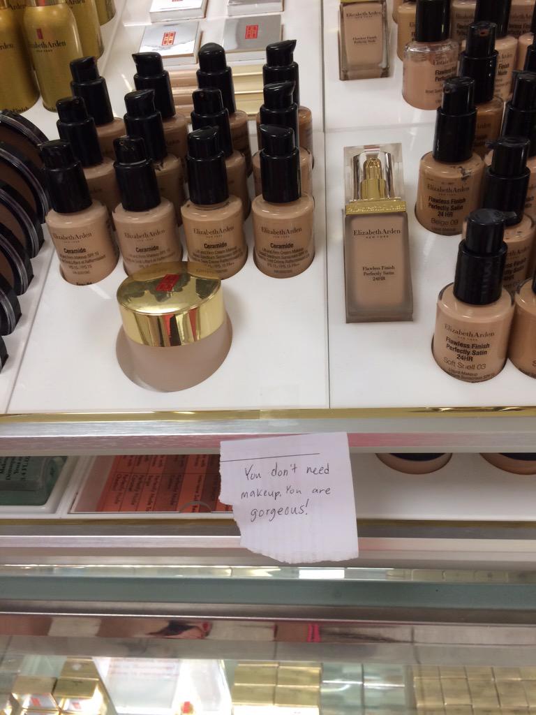 abby_m23's tweet photo. Wrote a positive note and left it in the make-up aisle with Katherine Rowe and @arnold_katelynn #DCHSNHS http://t.co/VaKyBSShkr