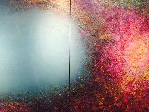 saleem_ali's tweet photo. "Women hold up half the sky" painting by Goh Chui Kuan at @UN ESCAP headquarters #m4dconference empowered women event http://t.co/C5BxP8ofit