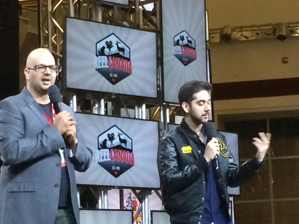 reelasian's tweet photo. Q&A with @Vinayvirmani24 and @StandUpAli in the #CBCAtrium following the #NCFD15 screening of DR.CABBIE http://t.co/JPlsizE0JD