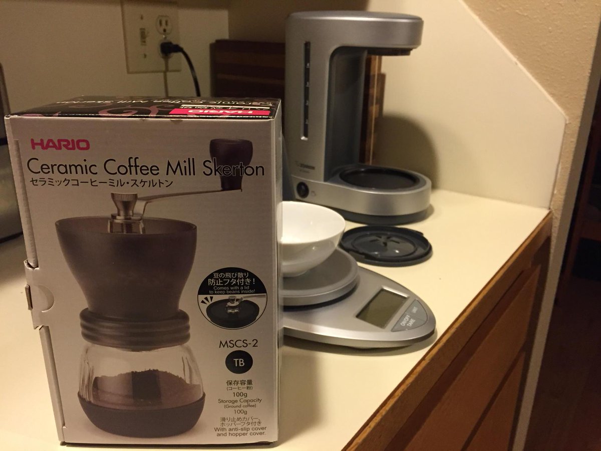 cphanson's tweet image. Taking my coffee snobbery up a level. First grind tomorrow morning.