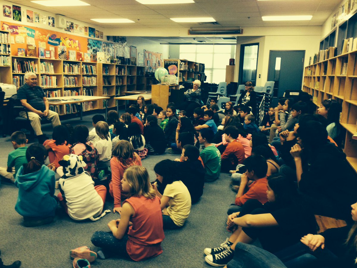Intermediate students loved listening to Inuit storyteller &amp; author Michael Kusugak. Qujannamiik!