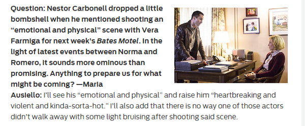 afooltocry's tweet photo. Lawd Jesus what does this mean? #BatesMotel #Spoilers RT @BatesLuva1977
Lawd Jesus #Normeo http://t.co/vNyOtMNBoq