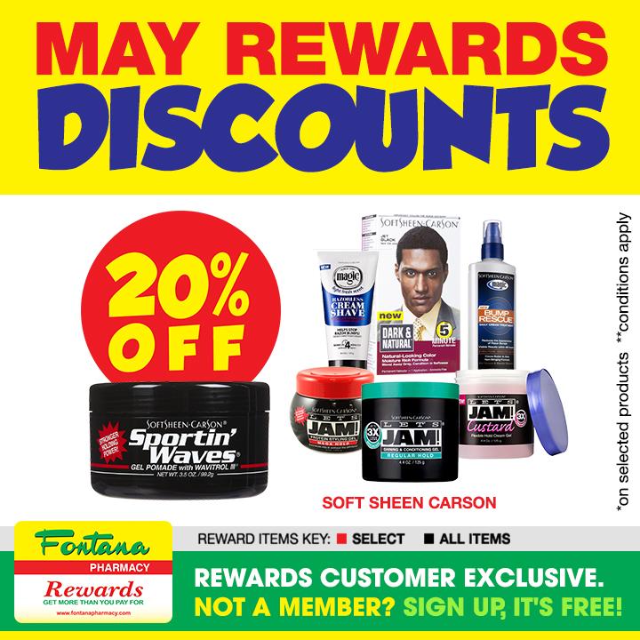 FontanaPharmacy's tweet image. #MayRewards SoftSheen Carson products on discount this month. Get free Rewards Card today.
fontanapharmacy.com