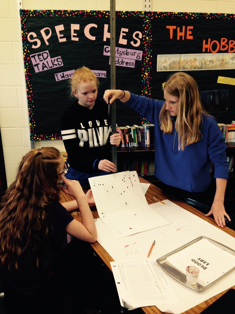 GiftedisGreat's tweet photo. 6th period GATE8 learns about the angles of blood spatter too!
#GATErocks #bloodFUN
@TimberstoneJHS
@BradRieger http://t.co/oe7dhRMIWS