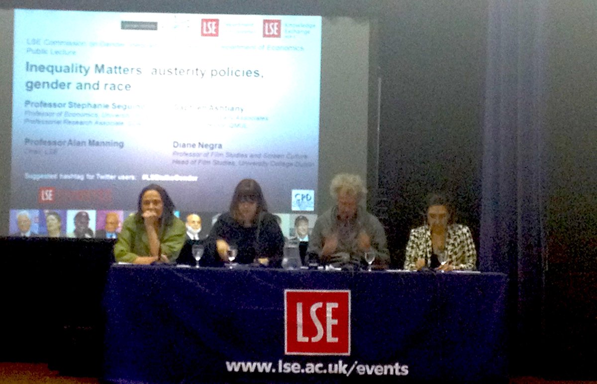 We're off! Seguino takes the stand - austerity is everywhere but inequality is missing from debate #LSEtalksGender http://t.co/Np1CwgYGEy