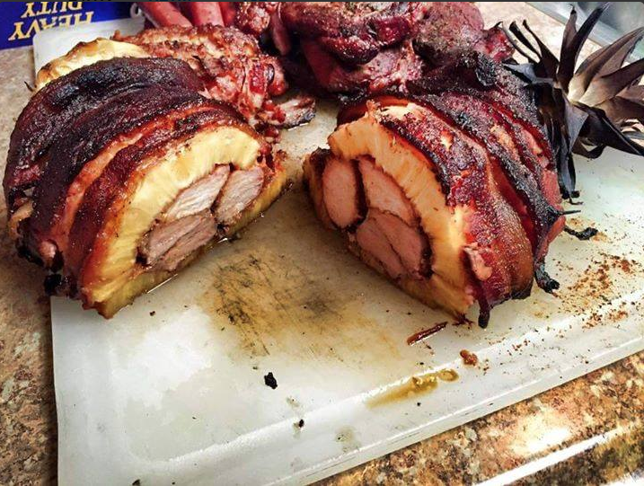 CauseWereGuys's tweet photo. Bacon wrapped pineapple stuffed with boneless ribs (AKA Swineapple) http://t.co/CQ2V2eDhss