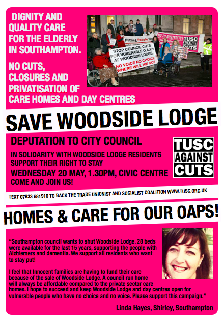 SouthernSP's tweet image. @geeekit Solidarity with Woodside Lodge residents! City Council Wed 20 May 1.30pm Civic Centre #Southampton