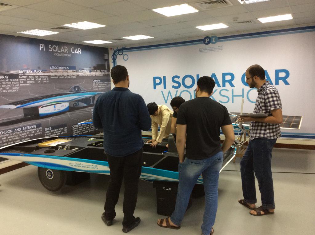 The electrical team is back in the workshop after the finals week at PI. Evaluating electrical components. #SolarCar