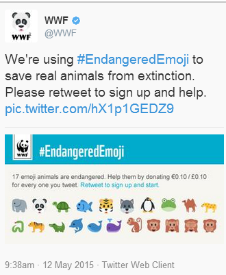 LesVraiesImages's tweet photo. Chaque RT = 0.10$ pour aider @WWF à sauver les espèces en voie d'extinction ! 🐘🐼🐢🐟🐯🐧🐸🐍🐫🐺🐅🐆🐋🐳🐬🐵🙈🙉🙊 

#EndangeredEmoji http://t.co/qAKLTAEAYF