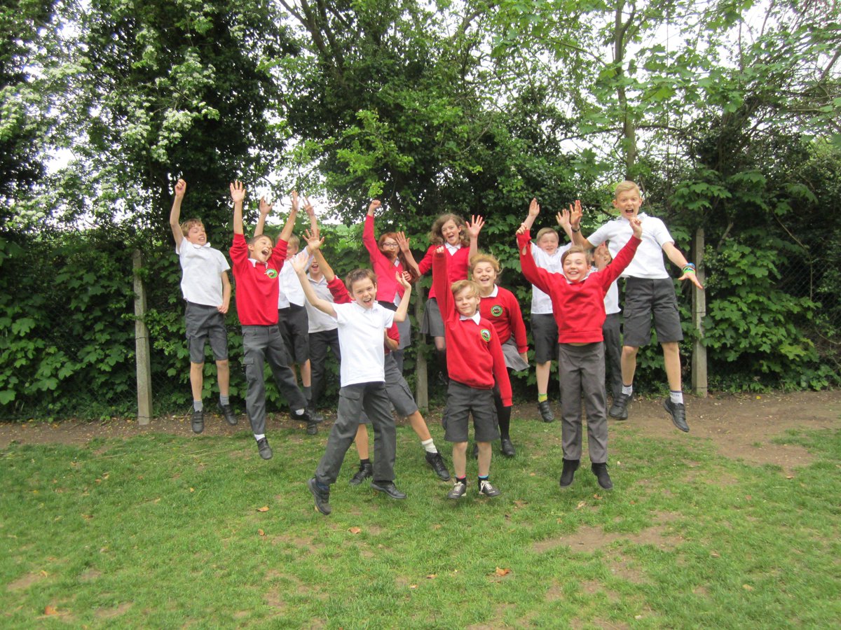 Year 6 are jumping for joy! I wonder why.... #Year6SATs