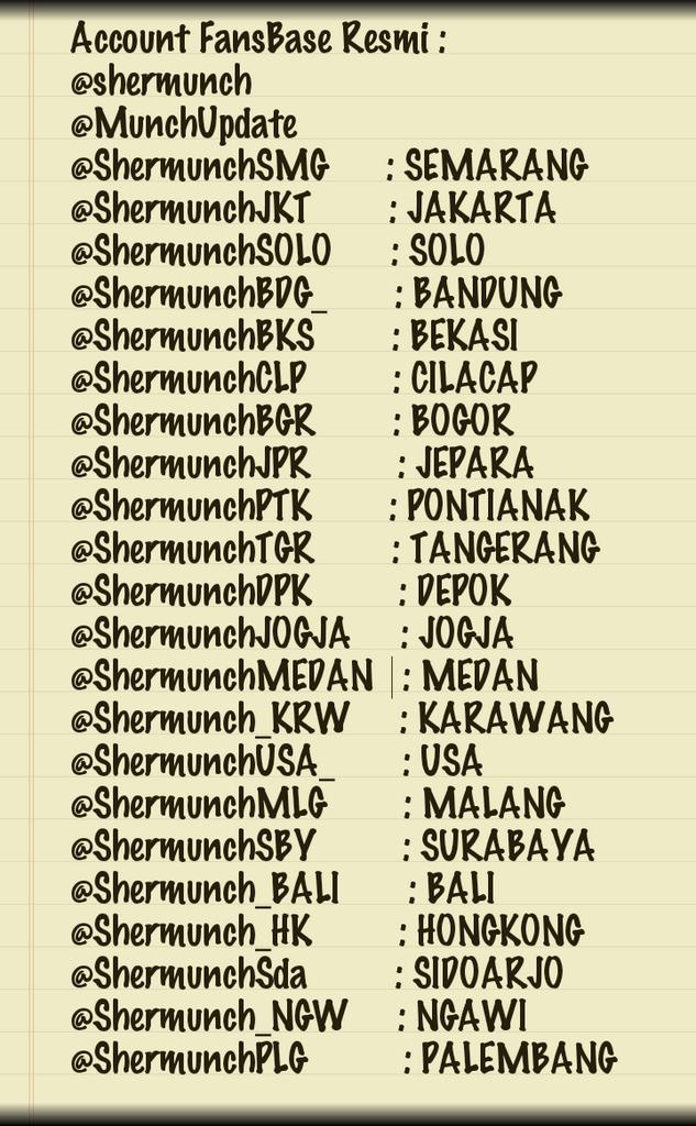 Hiii Munchies, for more info ttg <a href="/sherylsheinafia/">Sheryl Sheinafia</a> ,yuk follow n gabung di fanbase resmi di kota km.. #MunchFamilly ❤