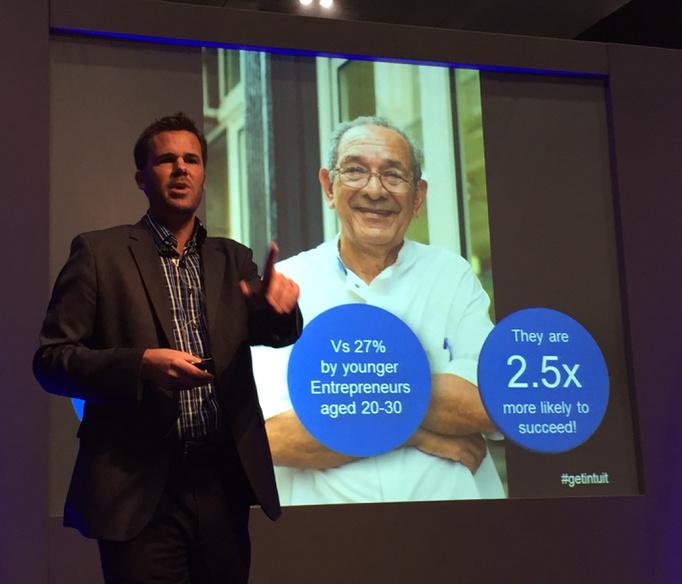 Amazing stat from <a href="/Rich_Preece/">Rich Preece</a> that SMB owners aged 50+ are 2.5x more successful than young entrepreneurs. #accountex