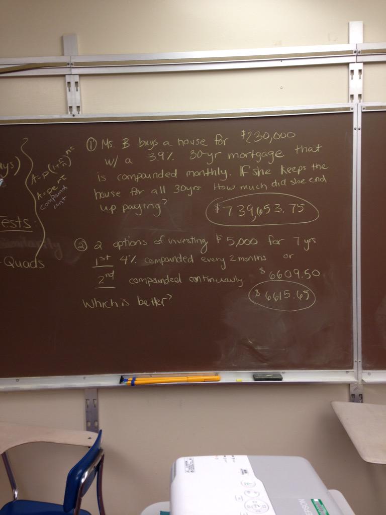 MathBreisinger's tweet image. Interest/calc practice for Alg 2 test