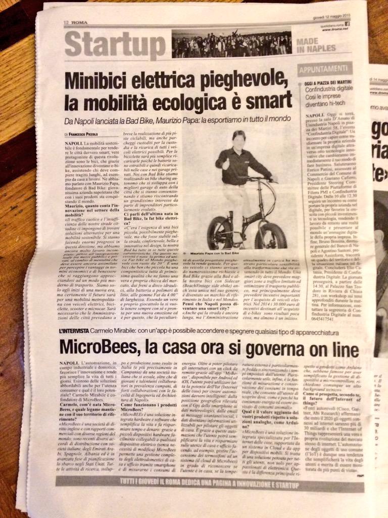 CampaniaStartUp's tweet photo. La Pagina delle #startup e dell'#Innovazione con #MicroBees Bad #Bike e #Confindustria #digitale http://t.co/CA9v543sA7
