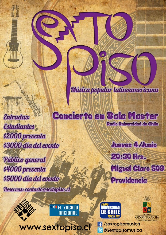 AlamedaMemoria's tweet photo. Amig@s recuerden que el 4 d junio estamos en concierto en @SALAMASTER de @uchileradio Los esperamos! @meollocultural http://t.co/VRbcrNkoSe