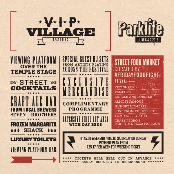 Parklifefest's tweet photo. Parklife VIP weekend tickets available with a 4 week payment plan for £36.25 http://t.co/qBd8muexN6