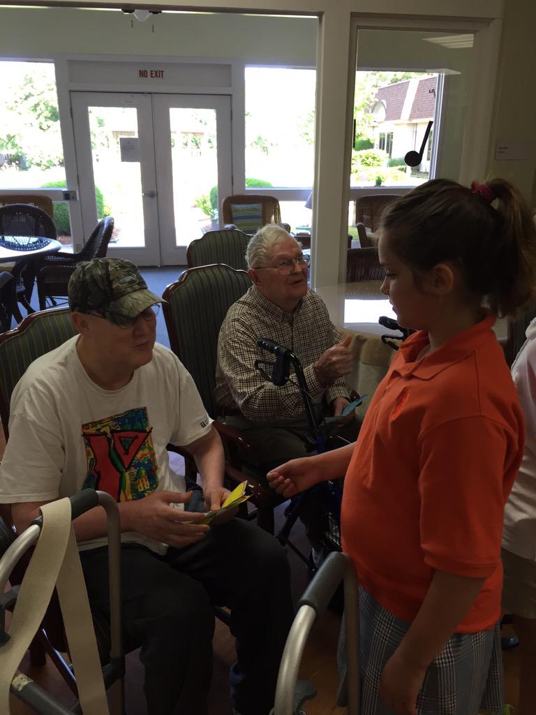 NCSelementary's tweet photo. 3rd graders share songs and scripture with nursing home residents. http://t.co/hpKPgYr06O