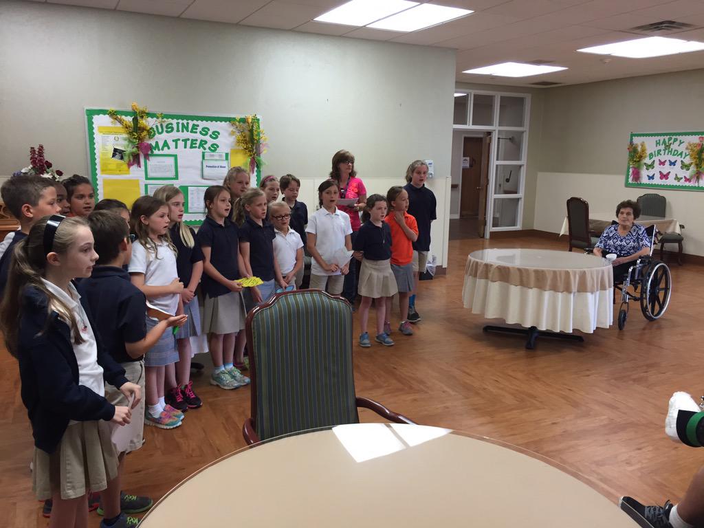 NCSelementary's tweet photo. 3rd graders share songs and scripture with nursing home residents. http://t.co/hpKPgYr06O
