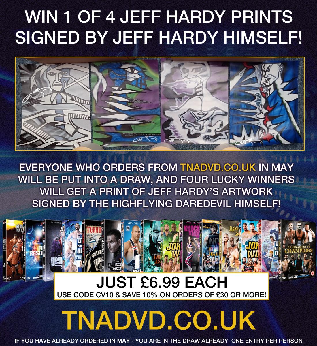 TNADVDUK's tweet photo. Cheap TNA DVDs - multi buy discount codes and signed Jeff Hardy swag - it's all going on at http://t.co/d2VYOOHrPu!! http://t.co/bSofpFfq8t