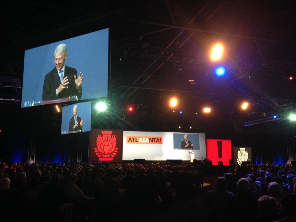 archinect's tweet photo. .@billclinton challenges architects to set global standards for a sustainable future @AIANational #AIAcon15 http://t.co/RrHIWqHQ2P