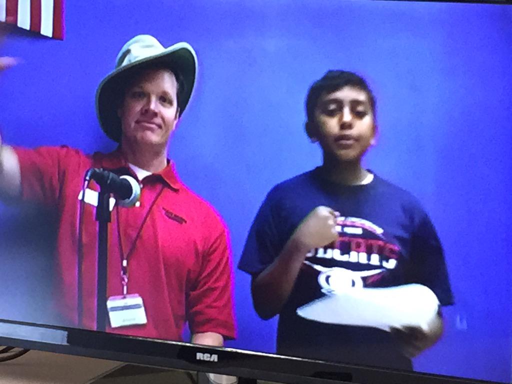 5th grader Aanan B. educated &amp; entertained on BNN w/ Eco-rap. Mr. Martin just entertained! ;) <a href="/sbcek5/">State Bridge Bobcats</a>