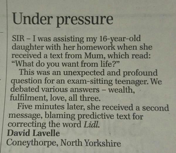 Probably the funniest letter to the editor I have ever seen :-) via  <a href="/LettersDesk/">Telegraph Letters</a>