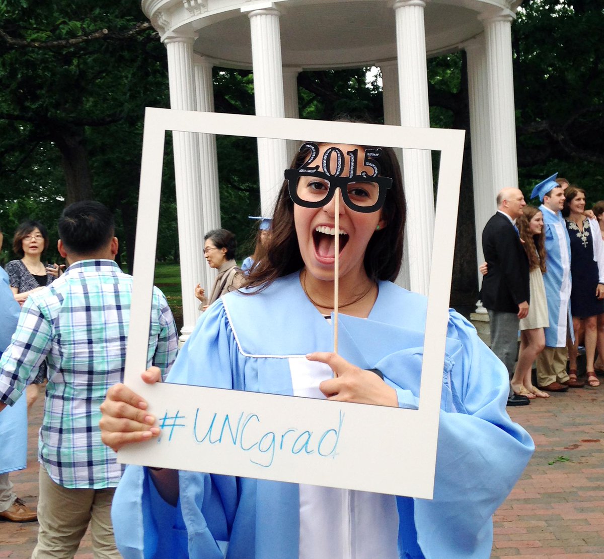 UNC's tweet photo. This was a blast! Photo booth fun with #UNC15 during #UNCgrad weekend: http://t.co/0AiLxfAxIF #UNC http://t.co/CRQwaWjKz3