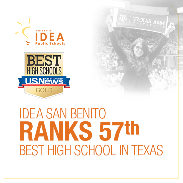 IDEAschools's tweet photo. #IDEASanBenito is celebrating, too! 57th #besthighschool in TX!  #ProudIDEAMoment @USNewsEducation #besthighschools http://t.co/0Ag1uaXp5n