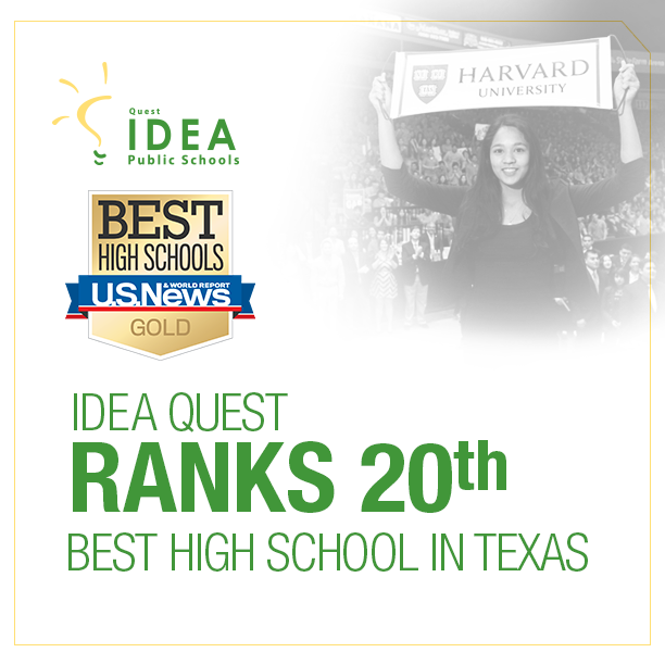 IDEAschools's tweet photo. #IDEAQuest made the @USNewsEducation #BestHighSchools list again - 20th best high school in Texas! #ProudIDEAMoment http://t.co/zklFvyWOwL