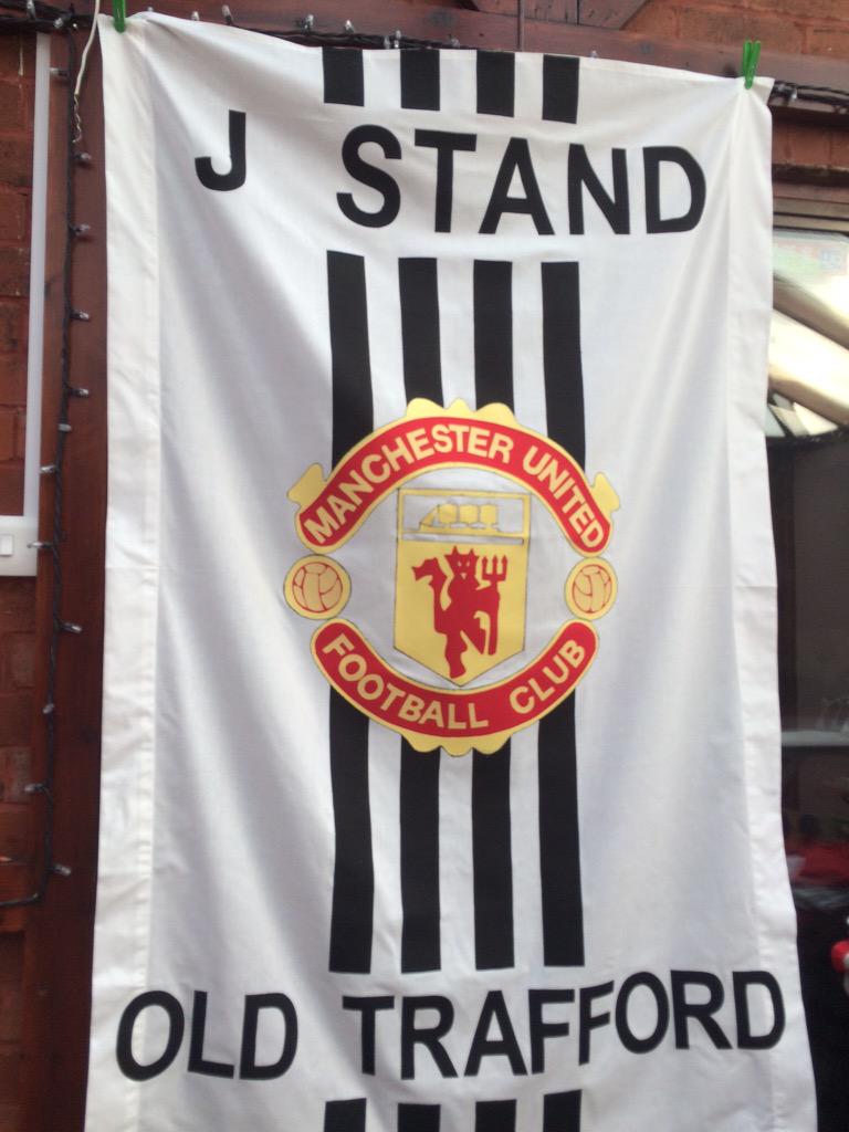 #mufc flag day for last home game on Sunday, any volunteers interested in holding up my flags in J Stand let me know