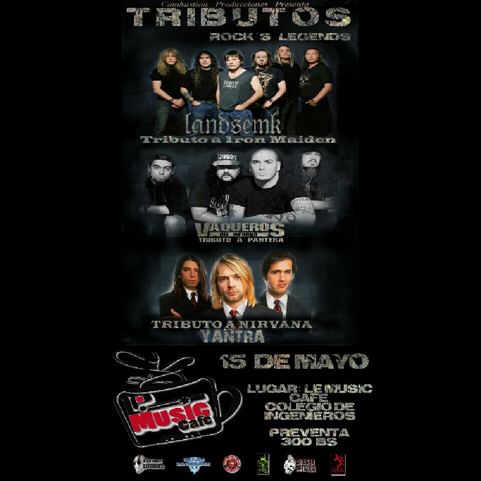 LeMusicCafe's tweet photo. cuenta regresiva para #TributosRocksLegends #Viernes15 #IronMaiden @Landsemk #Pantera @CFH_VE  #Nirvana @yantraband http://t.co/tvryeFJF4G